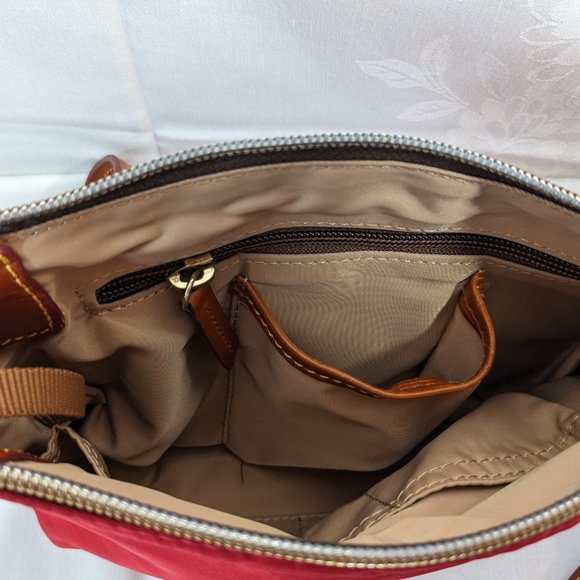 Get Ready For Fall With A Wonderful Dooney Red Nylon Cross Body Bag NWT - Picture 8 of 12